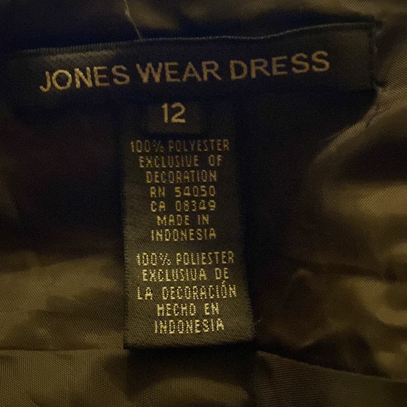 Jones Wear Dress Brown Fully Lined Halter Style Flowy Midi Dress Size 12 EUC - Picture 4 of 4